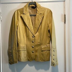 Cami NYC Gold Leather Jacket Tailored Fit